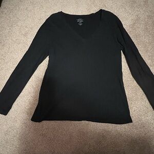 Old Navy Black Long Sleeve V-Neck Top